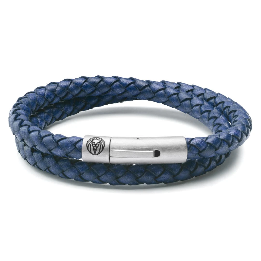 Lucleon Collins | Bracelet à Double Tour En Cuir Bleu Marine 6 Mm 3 Lucleon Collins | Bracelet à Double Tour En Cuir Bleu Marine 6 Mm