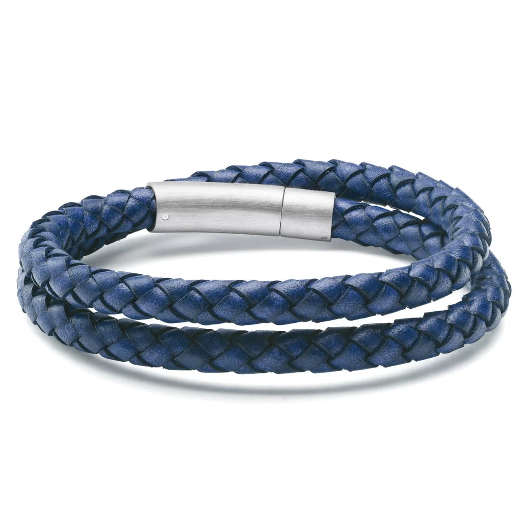 Lucleon Collins | Bracelet à Double Tour En Cuir Bleu Marine 6 Mm 5 Lucleon Collins | Bracelet à Double Tour En Cuir Bleu Marine 6 Mm – Image 3