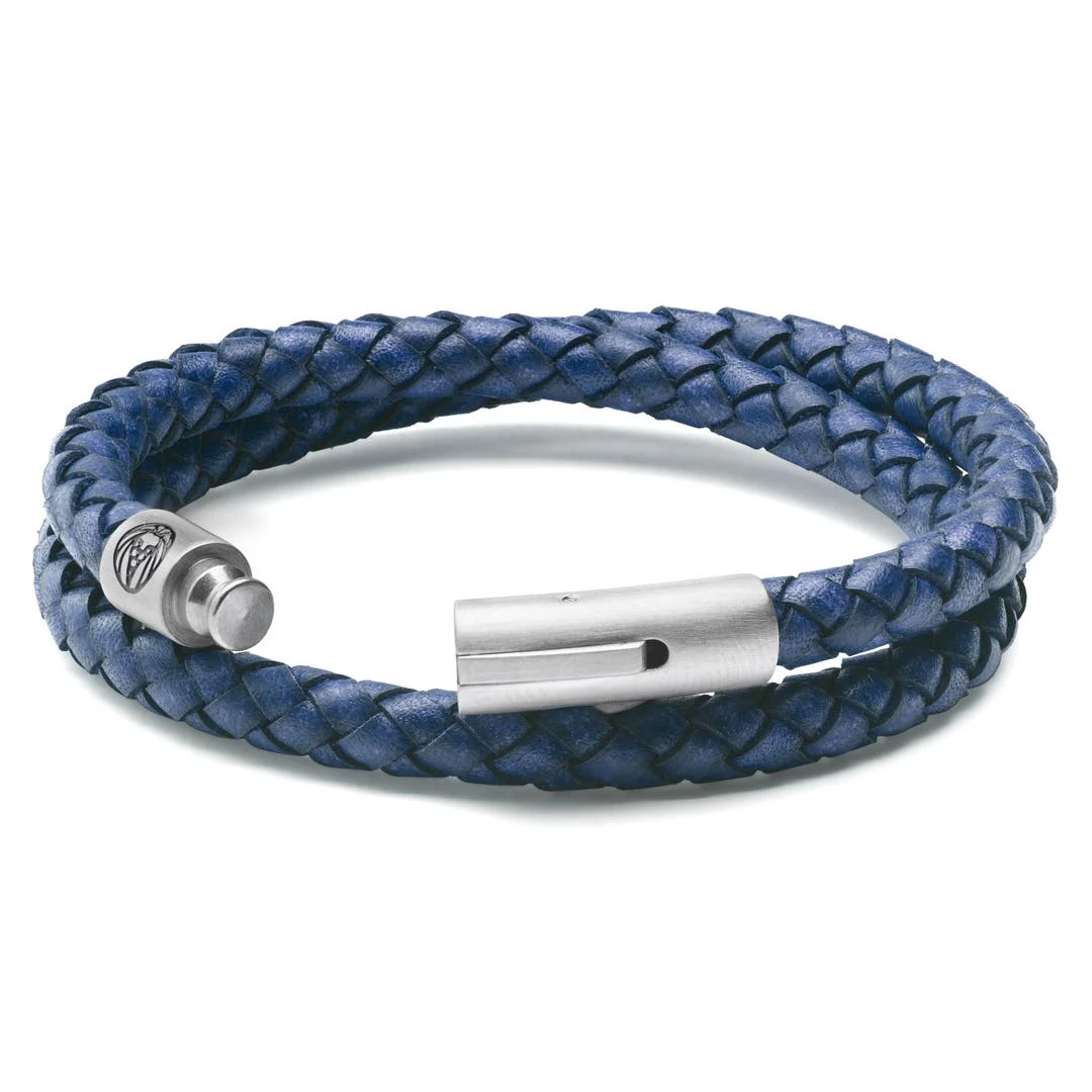 Lucleon Collins | Bracelet à Double Tour En Cuir Bleu Marine 6 Mm 4 Lucleon Collins | Bracelet à Double Tour En Cuir Bleu Marine 6 Mm – Image 2