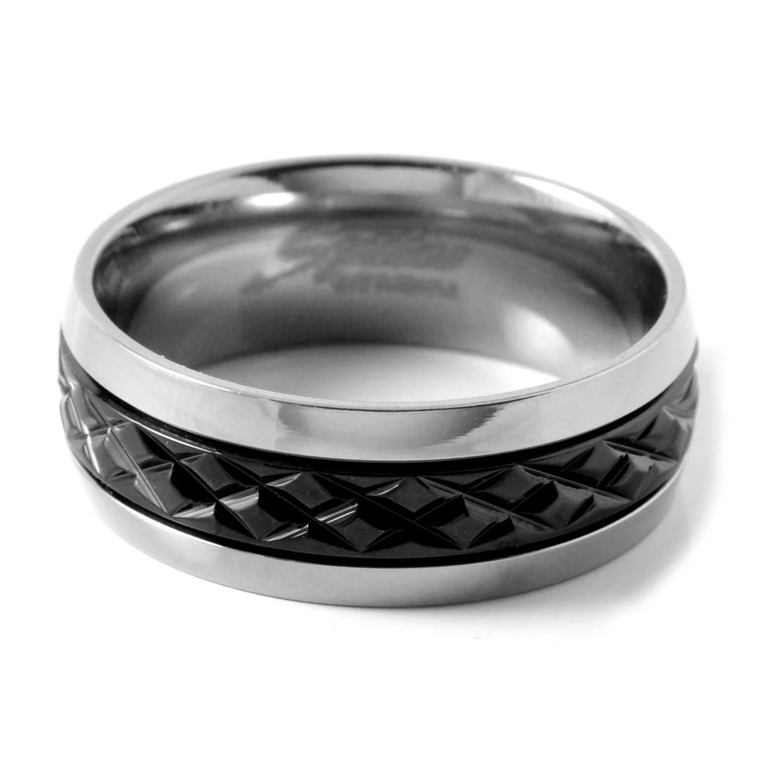 Fort Tempus Anneau En Titane Avec Détail Noir Centré 4 Fort Tempus Anneau En Titane Avec Détail Noir Centré – Image 2
