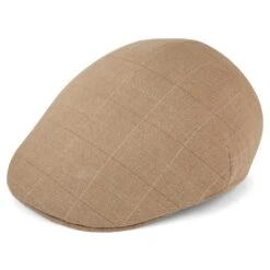 Fawler Casquette PlateTirreno à Carreaux De Couleur Sable Foncé
