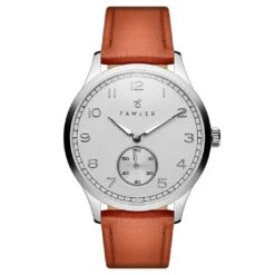 Fawler Adrien | Montre En Acier Inoxydable Et émail Blanc
