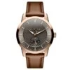 Fawler Dayton | Montre En Acier Inoxydable Couleur Or Rose Avec Cadran Gris Texturé -Bagues Magasin 1 1dajton