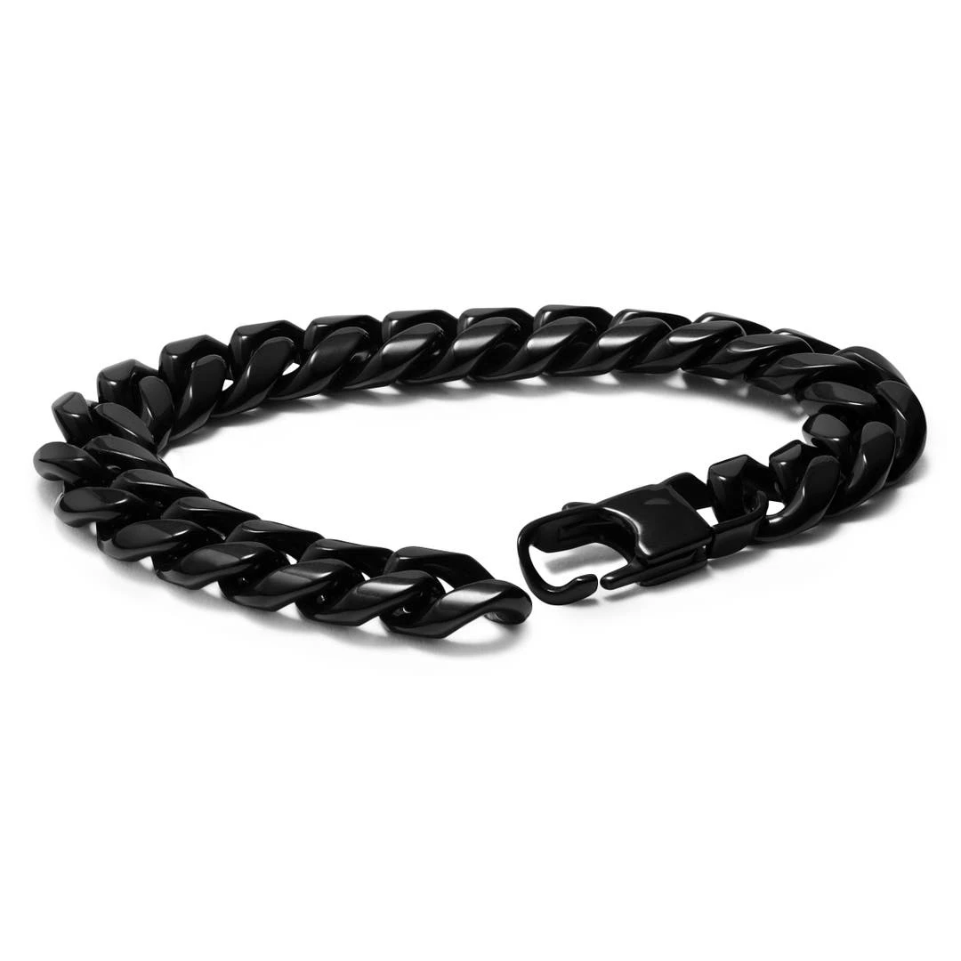 Lucleon Gourmette Noire En Acier 12 Mm 4 Lucleon Gourmette Noire En Acier 12 Mm – Image 2