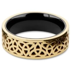 Lucleon Hyperan | Anneau Doré En Titane Le Nœud Celtique - 8 Mm -Bagues Magasin 1 2 hiperr