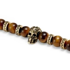Arkai Bracelets Dorés Rico En Pierre De Lave, Oeil De Tigre Et Pendentif Crâne -Bagues Magasin 1 2.2105b44b09e3d753c23851d9cc692c1d 3