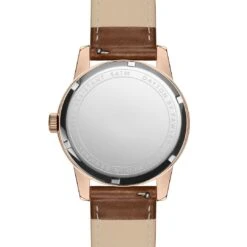 Fawler Dayton | Montre En Acier Inoxydable Couleur Or Rose Avec Cadran Gris Texturé -Bagues Magasin 1 3dajton