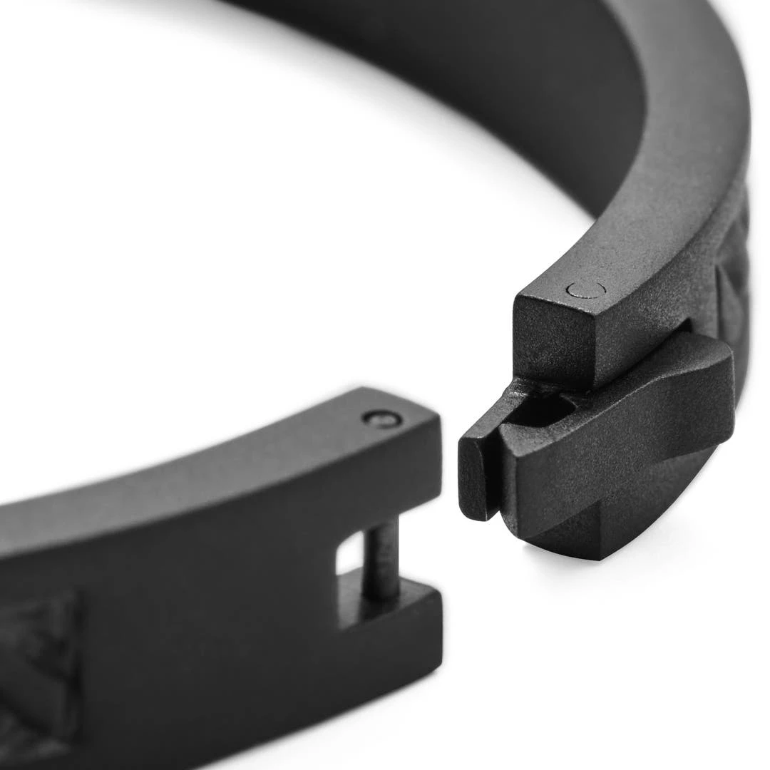 Lucleon Bracelet Jonc Arie Noir à Torsades 6 Lucleon Bracelet Jonc Arie Noir à Torsades – Image 4