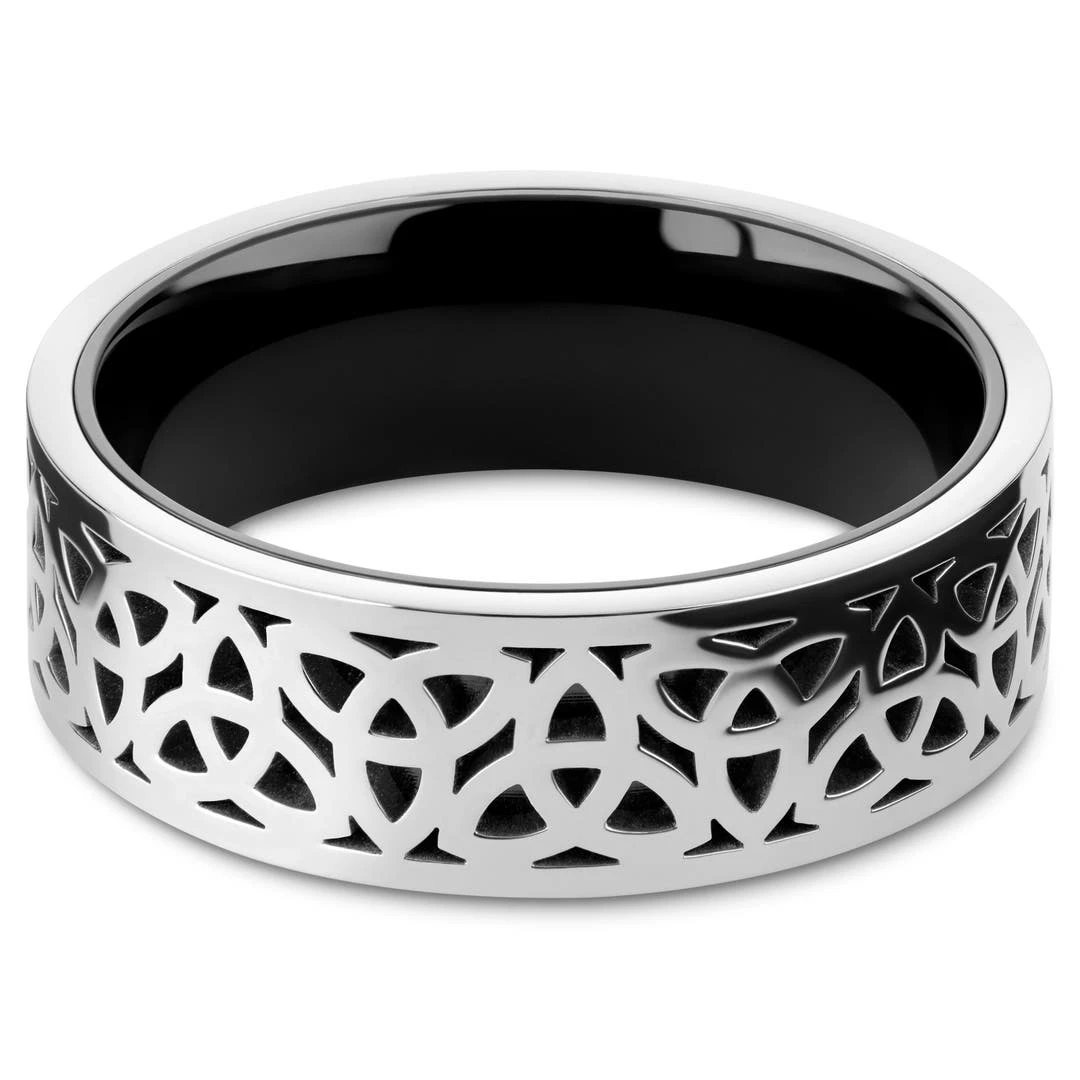 Lucleon Hyperan | Anneau Argenté En Titane Le Nœud Celtique - 8 Mm 4 Lucleon Hyperan | Anneau Argenté En Titane Le Nœud Celtique - 8 Mm – Image 2