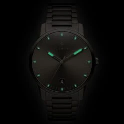 Seizmont Yves | Montre Monochrome En Acier Inoxydable Gris Foncé -Bagues Magasin 1 9yves