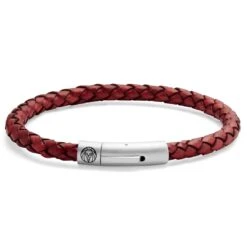Lucleon Bracelet Bolo En Cuir Rouge