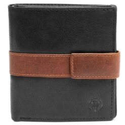 Lucleon Portefeuille Montreal Vertical En Cuir Noir Et Marron RFID -Bagues Magasin 10 1 8 13
