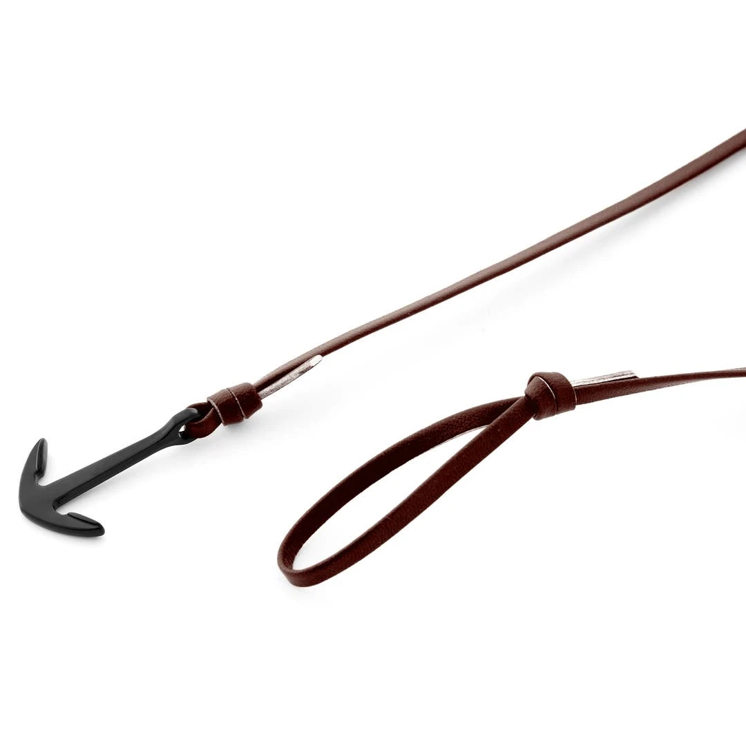 Tailor Toki Bracelet En Cuir Marron à Pendentif L'ancre Noire 4 Tailor Toki Bracelet En Cuir Marron à Pendentif L'ancre Noire – Image 2