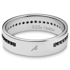 Sidegren Anneau Adrian En Argent Sterling 925 Et Zircones Noires -Bagues Magasin 10 2noviadr