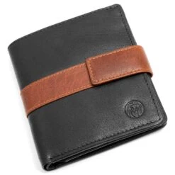 Lucleon Portefeuille Montreal Vertical En Cuir Noir Et Marron RFID -Bagues Magasin 10 3 4 10