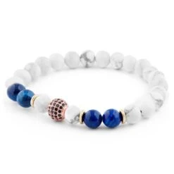 Neshraw Bracelet Blanc & Doré Royal -Bagues Magasin 11119 03