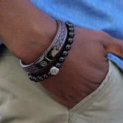 Lucleon Bracelet En Cuir Brun Rétro -Bagues Magasin 11609 bracelet