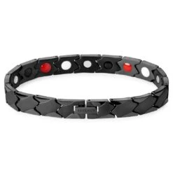 Lucleon Bracelet Magnétique Asymétrique En Titane Noir -Bagues Magasin 12 1mag