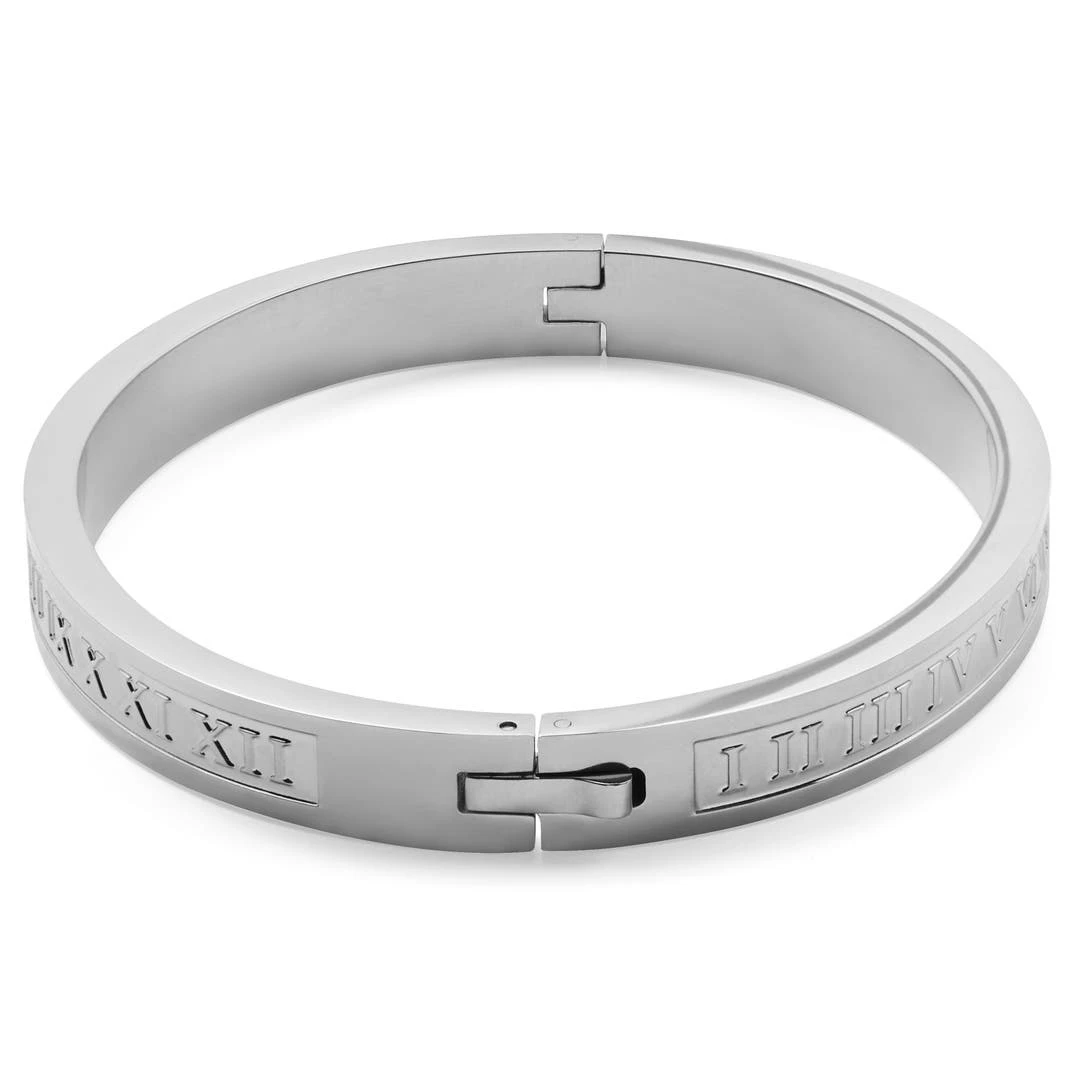 Lucleon Bracelet Jonc Arie Argenté à Chiffres 4 Lucleon Bracelet Jonc Arie Argenté à Chiffres – Image 2