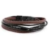 Lucleon Triple Bracelet Roy En Cuir Noir Et Marron -Bagues Magasin 12 2 199