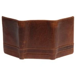 Lucleon Portefeuille Montreal Trois Volets En Cuir Marron Foncé RFID -Bagues Magasin 12 4 66