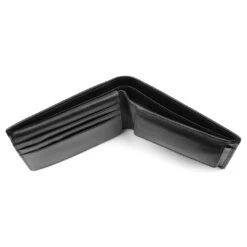 Lucleon Portefeuille Royce En Cuir Noir Aux Surpiqûres Blanches -Bagues Magasin 12 5 43 1 3