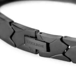 Lucleon Bracelet Magnétique Asymétrique En Titane Noir -Bagues Magasin 12 5mag
