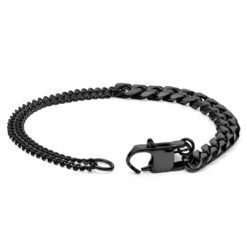 Lucleon Bracelet Couleur Gris Gunmetal Carlos Amager à Double Maille Gourmette -Bagues Magasin 13 235ae7115a66297748a317be26e3b140b 3