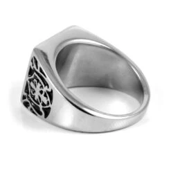 SteelCZ Chevalière En Acier Classique -Bagues Magasin 13 2 1 10