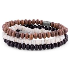Lucleon Trio De Bracelets Miro En Bois Et Noix De Coco -Bagues Magasin 13 2 209