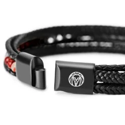 Lucleon Bracelet Naxos En Cuir Noir Et Perles De Jaspe Impérial Rouge -Bagues Magasin 13 318f021c4f642fca59fee12c27437efaa 3