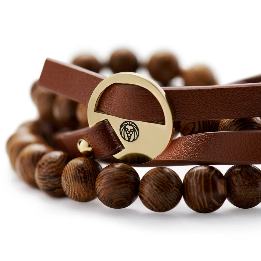 Lucleon Set De Bracelets Bruns Et Dorés Ankh 4 Lucleon Set De Bracelets Bruns Et Dorés Ankh – Image 2