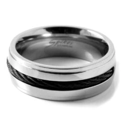 Fort Tempus Anneau En Titane Unique Avec Fil -Bagues Magasin 14 1 3 7