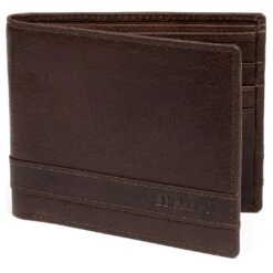 Lucleon Portefeuille Montreal Luxe En Cuir Marron RFID