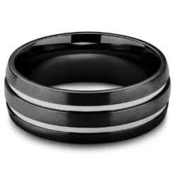 Lucleon Anneau Aesop Reed En Titane Noir Et Argenté 13 Lucleon Anneau Aesop Reed En Titane Noir Et Argenté -Bagues Magasin 14 1up