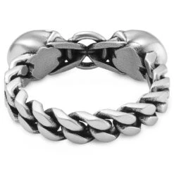 Lucleon Aspero | Bague à Deux Têtes De Mort En Acier Inoxydable Argenté 8 Lucleon Aspero | Bague à Deux Têtes De Mort En Acier Inoxydable Argenté -Bagues Magasin 14 3asper