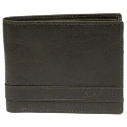 Lucleon Portefeuille Montreal Luxe En Cuir Vert Olive RFID -Bagues Magasin 14056 04