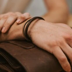 Lucleon Bracelet Roy à Simple Tour En Cuir Bicolore à Fermoir Noir -Bagues Magasin 14515 bracelet