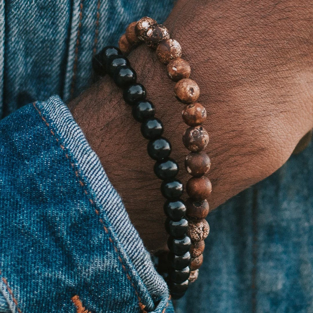 Lucleon Bracelet Miro En Agate Brune Et Bois Noir 8 Lucleon Bracelet Miro En Agate Brune Et Bois Noir – Image 6