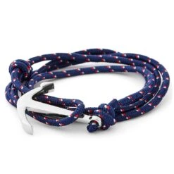 Tailor Toki Le Marin - Bracelet Bleu Marine, Rouge Et Blanc à Pendentif Argenté