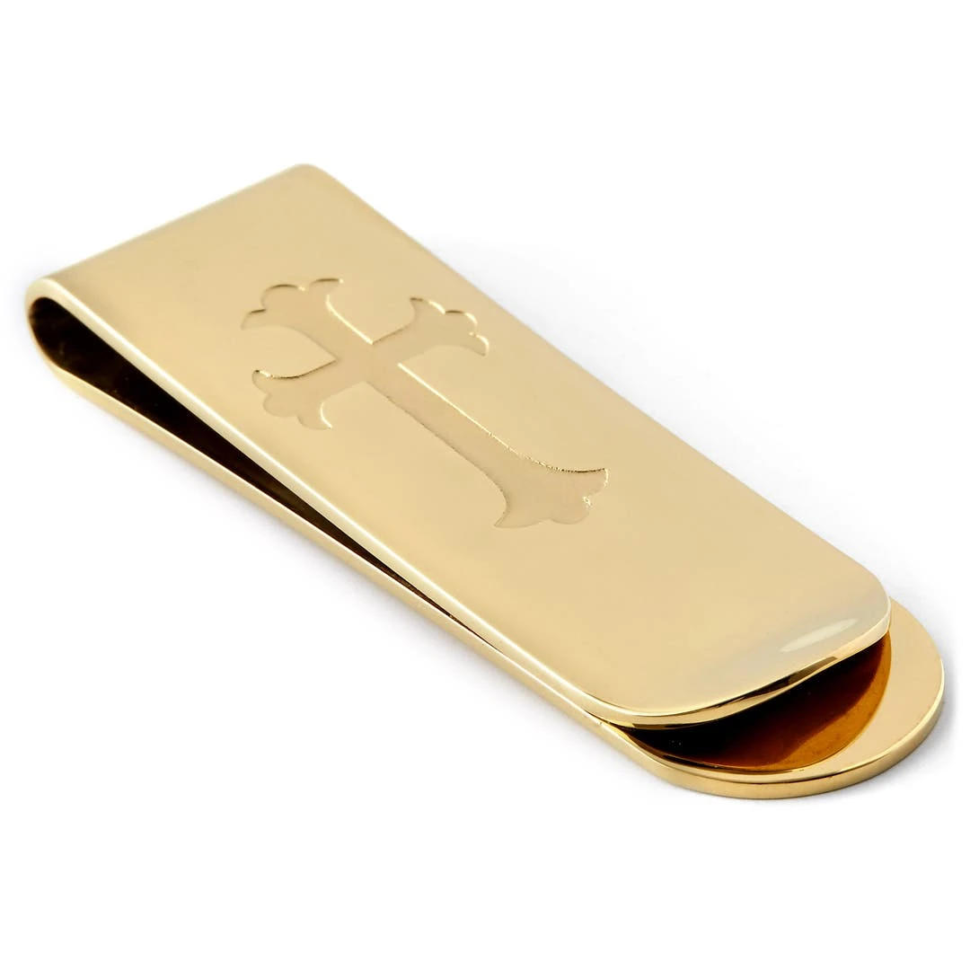 Fort Tempus Pince à Billet Dorée "La Croix Chrétienne" 4 Fort Tempus Pince à Billet Dorée "La Croix Chrétienne" – Image 2