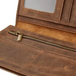 Collin Rowe Portefeuille Marron - Modèle Large & Slim -Bagues Magasin 16 4 7