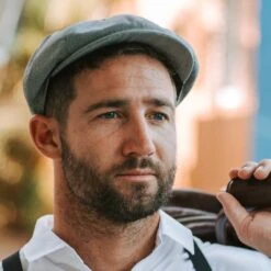 Fawler Casquette Gavroche Spicchi Gris Pied-de-poule -Bagues Magasin 16562 hat