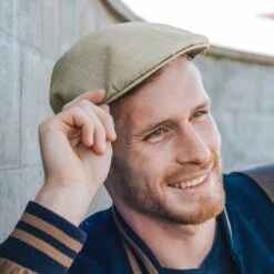 Fawler Casquette Plate Tirreno à Carreaux Gris -Bagues Magasin 16580 hat copy