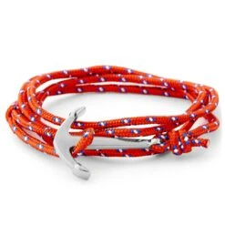 Tailor Toki Le Marin - Bracelet Rouge, Bleu Et Blanc à Pendentif Argenté