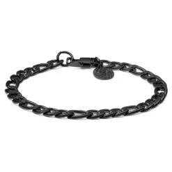 Lucleon Bracelet Couleur Gunmetal Cosmo Amager Ă Maille Figaro