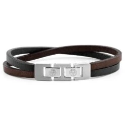 Lucleon Bracelet Roy à Simple Tout En Cuir Foncé Avec Fermoir Argenté -Bagues Magasin 17 1 5 1 145