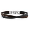Lucleon Bracelet Roy à Simple Tout En Cuir Foncé Avec Fermoir Argenté -Bagues Magasin 17 2 104