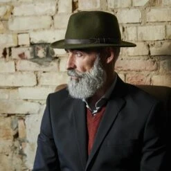 Fawler Chapeau Fédora Flavio Moda Vert à Bord Plat -Bagues Magasin 17956 2