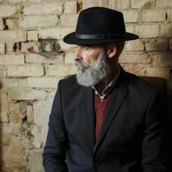 Fawler Chapeau Fedora Flavio En Laine Noire à Bord Plat 10 Fawler Chapeau Fedora Flavio En Laine Noire à Bord Plat -Bagues Magasin 17965 2